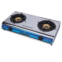Cuisinière à gaz à 2 brûleurs en acier inoxydable Xunda Chine, wok, cuisinière à gaz de table industrielle pour la maison