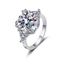 Bague en argent sterling S925, 5 carats Moissanite Light Luxury Style européen et américain Dove Egg D Color Ring Wedding