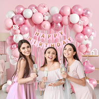 Kit de décoration de ballons roses pour anniversaire, ensemble de ballons écologiques pour les décorations de fête d'anniversaire des filles, la Saint-Valentin et Halloween