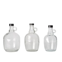 Conteneurs à vin transparents de 4 litres, bocaux à vin de Californie, growler à bière en verre, bouteille à liqueur de grande capacité avec une poignée