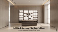 Vitrine de luxe en verre avec éclairage LED personnalisé pour dressing, présentoir de vêtements, chaussures et sacs, meuble de rangement pour magasin de vêtements