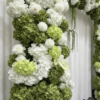 Arche carrée florale vert-blanc ombré faite à la main de qualité supérieure pour la décoration de scène de banquet intérieur