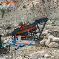 Machine de lavage d'or portable à faible consommation d'énergie, type shaker, 200 tonnes/heure, avec système d'entraînement par chaîne pour la capture de l'or fin