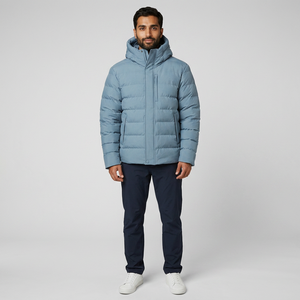 Chaqueta de lona personalizada para hombre, abrigo de invierno con cuello alto, cierre de cremallera, suave y cálida, para senderismo en la montaña - Product Image 1