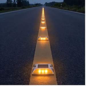 Borne de signalisation routière solaire LED étanche en aluminium moulé réfléchissant pour la sécurité routière (type œil de chat) - Product Image 2
