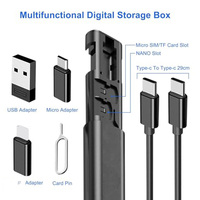 Kit de câble adaptateur USB C vers USB 6-en-1, charge rapide PD 60W, transfert de données 480 Mbps, micro-hub léger pour MacBook iPhone