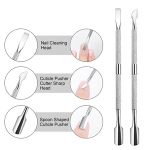 Stainless Steel <b>Nail</b> Cuticle Pusher Set Dual-End Flat Reusable Manicure & Pedicure <b>Tool</b> - Product Image 2
