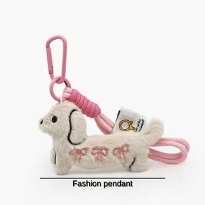 Llavero de Perro Dachshund de Peluche Personalizado con Lazo Bordado, Colgante de Moda para Bolsos, Llavero de Animal de Peluche para Accesorios de Bolsos - Product Image 4