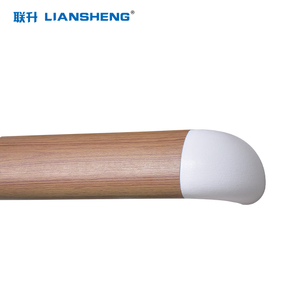 Gỗ Tếch Màu Sắc Màu Gỗ 5.63 "143Mm 3.54" 90Mm 1.5 "38Mm <span class=keywords><strong>PVC</strong></span> Hợp Kim Nhôm Chống Va Chạm Treo Tường Bệnh Viện Lan Can - Product Image 3