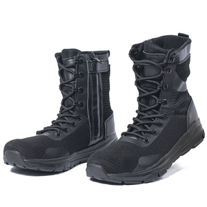 Bottes tactiques respirantes en mesh pour hommes TSB01, toutes saisons, pour la randonnée en plein air, disponibles en noir et kaki. - Product Image 1