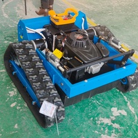 Cortadora de Césped a Control Remoto con Ancho de Corte de 550 mm, Orugas de Goma, Cortadora de Césped Universal a Control Remoto para Parques y Granjas