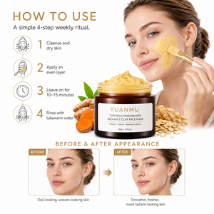 Mascarilla Facial Vegana <span class=keywords><strong>de</strong></span> Cúrcuma y Niacinamida para un Tono <span class=keywords><strong>de</strong></span> Piel Uniforme, Mascarilla <span class=keywords><strong>de</strong></span> Arcilla Iluminadora para Manchas Oscuras - Product Image 6