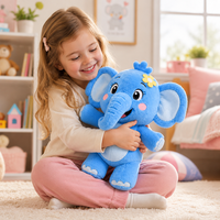 Peluche de Elefante Azul de Dibujos Animados, Diseño Personalizado, Precio de Fábrica, Juguete de Peluche de Algodón, Muñeco de Animal para Niños, Fabricante