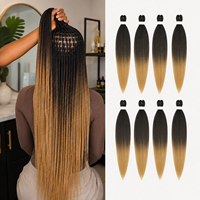 Cheveux synthétiques pré-étirés pour tresses, 26 pouces, 90g, texture Yaki facile à tresser pour tresses africaines