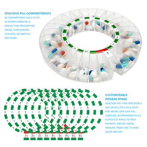 カスタムZOMCARE M111 28日間のリマインダー薬オーガナイザースマートBluetooth自動ピルディスペンサー9アラームLCDディスプレイ付き - Product Image 5