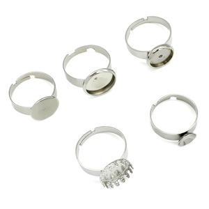Base Redonda Hueca de Acero Inoxidable para Anillos, 17mm de Diámetro Interior, para Fabricación de Anillos, Accesorios de Joyería DIY - Product Image 1