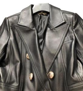 Vente chaude femmes manteau veste hauts hiver en cuir Pu chaud mode à manches longues manteau épais chaud femme vestes en cuir véritable - Product Image 4