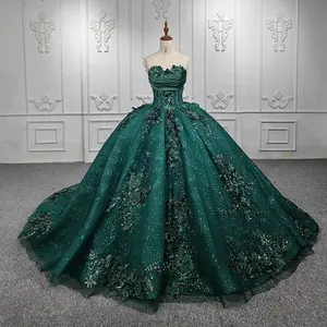 Jancember 6521 Strapless Green Women's Long Party Evening Ball Gown Dresses For 15 Birthday Girls