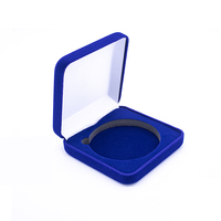 Boîte de rangement pour pièces de monnaie recyclable à succès, personnalisée, en peluche floquée, élégante boîte de présentation en velours doré, boîte à badges cadeau