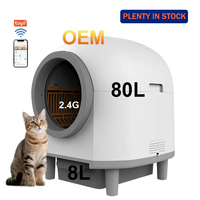 Bac à litière pour chat intelligent, automatique, écologique, design rond en ABS, fonction désodorisante, autonettoyant, grande capacité