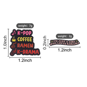 Pin Esmaltado K-POP COFFEE RAMEN K-DRAMA con Frase Divertida 'I'm Just a Girl Who Loves KDRAMA', Broche, Insignia de Solapa, Joyería, Regalo para Amigos - Product Image 6