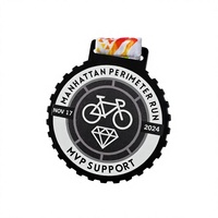 Médailles de cyclisme personnalisées en métal avec ruban, médailles gravées pour événements sportifs et remises de diplômes