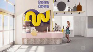 Dolci moderni mobili Boutique latte Boba Tea Mall chiosco bancone Bar personalizzato Bubble Tea <span class=keywords><strong>Shop</strong></span> Interior Design - Product Image 3