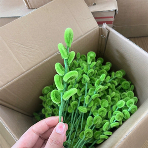Limpiadores de Pipa al por mayor, plantas verdes terminadas, <span class=keywords><strong>hojas</strong></span> de eucalipto, varilla retorcida hecha a mano, <span class=keywords><strong>hojas</strong></span> de plantas verdes - Product Image 2
