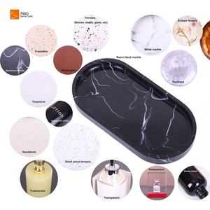 BSci प्रमाणित काले राल संगमरमर बाथरूम वैनिटी ट्रे इत्र के लिए होटल बाथरूम के लिए - Product Image 5