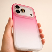 Coque de téléphone en acrylique dégradé mat pour iPhone 18 Series, toucher givré, protection antichoc des coins, protection de l'appareil photo, vente en gros OEM