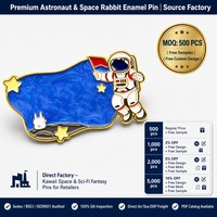 Broche personnalisée en émail souple 3D, moulée, mignonne, astronaute, nébuleuse spatiale, pailletée, plaquée or, en métal, pour revers