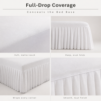 Jupe de lit plissée anti-poussière pour chambre d'hôtel et chambre à coucher, en tissu brossé, avec housse ajustée