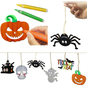 Mini fantôme Halloween ornements en bois suspendus <span class=keywords><strong>film</strong></span> <span class=keywords><strong>d</strong></span>'<span class=keywords><strong>horreur</strong></span> ornements pour Halloween/arbres de Noël écologique - Product Image 2