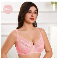 Ensemble de lingerie florale en dentelle pour femme, soutien-gorge push-up à armatures et culotte, bonnet 3/4, ensemble intime respirant et assorti