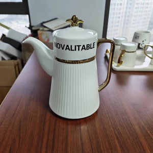 Tasses à eau en céramique NOVALITABLE, ensembles de tasses à thé pour la maison, service à thé en céramique de luxe léger pour la cuisine - Product Image 1