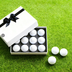 Balles de golf d'entraînement en Surlyn personnalisées avec logo, deux pièces, 85-90% d'élasticité, 392 fossettes, durables, poids 45g, emballage en boîte couleur - Product Image 1