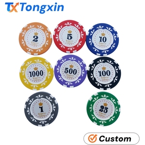 Fichas de Póker de Arcilla Personalizadas de Doble Color, 40 mm, 14 g, Estilo <span class=keywords><strong>Casino</strong></span>, con Bandeja para Fichas y Estuche de Transporte para Club de Póker o Juego en Casa - Product Image 1