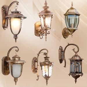 Outdoor Wall Mount Brass <b>Lantern</b> Light LED 3500K Warm White <b>Solar</b> <b>Powered</b> 10-Year Warranty Waterproof Tempered Glass Diffuser - Product Image 1