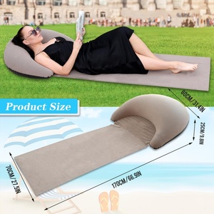 Colchoneta Inflable Portátil para Playa con Almohada, para Tomar el Sol al Aire Libre, Dormir, Acampar, Vacaciones en la Playa y Viajes - Product Image 2