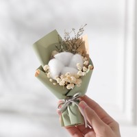 Yopin-2485 fleur sèche blanche cadeau de la Saint-Valentin mini bouquet d'haleine de bébé préservé