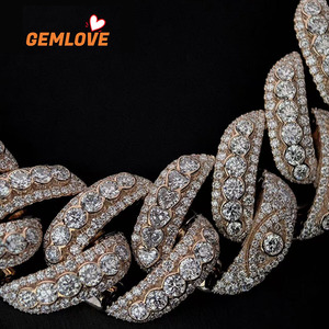 Collar de Diamantes con Baño de Oro de 18K, Estilo Hip Hop, Cadena Cubana Completa para Hombre, Regalo para Fiesta - Product Image 2