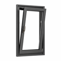 Fenêtre en aluminium à ouverture vers l'intérieur, à bascule et à rotation, double vitrage, verre à revêtement Low-E, cadre pour bâtiment résidentiel