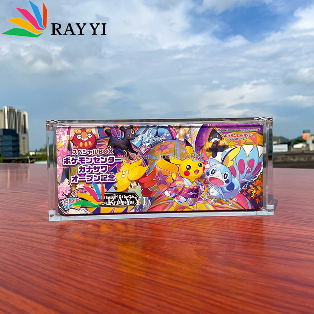 Custom Clear Acrylic Rotating Pikachu Box Protector Case for Pokemon Center Display Case