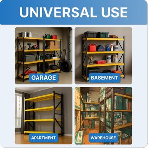 Factory 4-Layer Boltless Adjustable Steel Rack Corrosion Protected Powder Coated Wheel Garage Warehouse Racks Industrial - Product Image 3