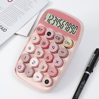 Calculatrice électronique à 10 chiffres avec boutons colorés Kawaii Calculatrice scientifique alimentée par batterie Calculatrice de bureau en plastique