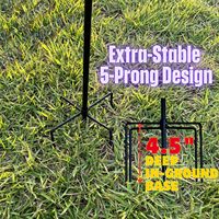 Support de drapeau de jardin avec base à 5 pointes pour drapeau double extérieur