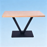 Base de table personnalisée, style industriel, vintage, avec cadre en bois, panneau de table, pieds de table en fer, métal, tréteau de table à manger, base de restaurant