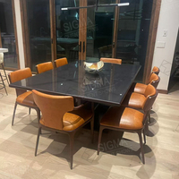 Chaise de salle à manger en cuir et tissu de style moderne siège sans bras meubles de salle à manger personnalisés haut de gamme pour la maison hôtel vill