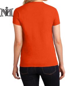 Ropa de moda logotipo liso camisetas mujeres cuello redondo manga corta hecho Pakistán precio barato impresión gruesa GSM camisetas de mujer - Product Image 5