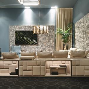 Sofás Seccionales de Lujo con Diseño Italiano Moderno Juego de Sofás Modulares de Piel para Sala de Estar - Product Image 4